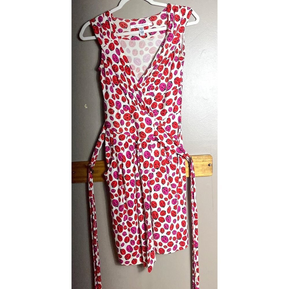 Diane von Furstenberg Dress Celosa Wrap Silk Jersey Pockets Coquette Womens 4 XS - Picture 13 of 16